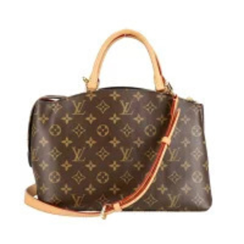 Louis Vuitton Brown Leather Handbag Palais Canvas Monogram Brown